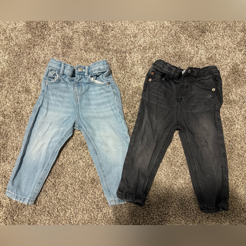Zara toddler jeans black and light blue